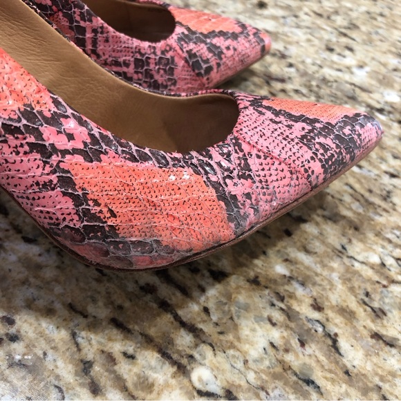 Coach Snakeprint Embossed Harper Pointed-toe Two Toned Pumps/Heels 7.5 - Picture 4 of 13